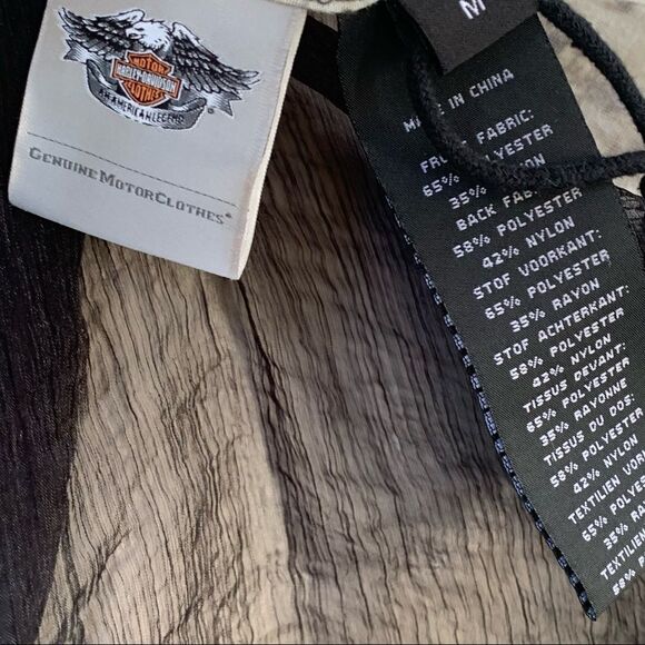 Harley Davidson burnout bleach dye skull T-shirt - Picture 6 of 6